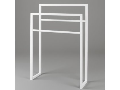 minimalisticky stojan na rucniky bily kov 50 20 80 cm
