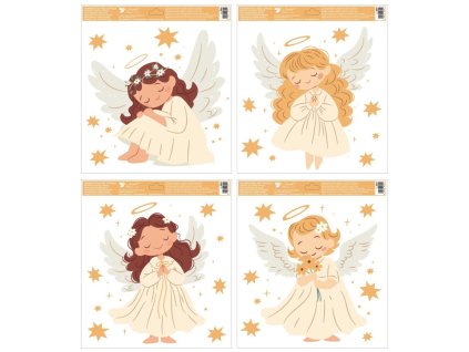 Okenní fólie Andělé 30 x 33,5 cm