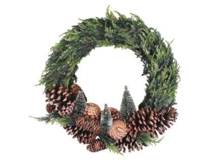 Věnec se šiškami ø 40 x 8 cm + dekorace