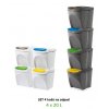 14089 8 kos na trideny odpad sortibox 4 x 25 l barva bila
