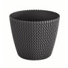 15367 kvetinac plastovy splofy prumer 16 cm barva antracit s433