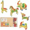 Dřevěné puzzle zvířátka koník,slon,žirafa,jezevčík,zajíc 20x15cm
