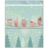 17089 1 okenni folie s glitrem zviratka v zime 29x24 cm