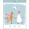 17089 2 okenni folie s glitrem zviratka v zime 29x24 cm
