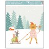 17089 3 okenni folie s glitrem zviratka v zime 29x24 cm