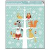 17089 6 okenni folie s glitrem zviratka v zime 29x24 cm