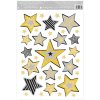 18094 3 okenni folie s glitrem 30x20 cm hvezdy a vlocky