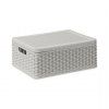 18736 3 box ulozny s vikem decora 38 x 30 x 15 cm barva hneda