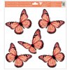 19183 3 okenni folie s glitry motyli 30x33 5 cm