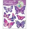 Samolepky na zeď motýli fialoví 30,5x30,5 cm