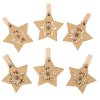21859 hvezda drevena na kolicku 3 cm zlata 6 ks