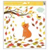 22660 4 okenni folie 33x30 cm podzimni zviratka