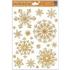 23533 1 okenni folie vlocky snehovy efekt zlata 27x20cm