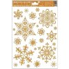 23533 2 okenni folie vlocky snehovy efekt zlata 27x20cm