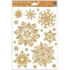 23533 3 okenni folie vlocky snehovy efekt zlata 27x20cm