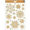 23533 4 okenni folie vlocky snehovy efekt zlata 27x20cm