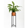 stojan na kvetiny kovovy 22 x 75 cm cerny s kvetinacem