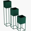stojan na kvetiny kovovy 20 x 20 cm barva zelena sestava stojanu