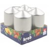 30664 adventni svice valec stribrny lak 40 x 80 mm 4 ks v sade