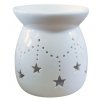 Aromalampa porcelánová s hvězdami 10 cm, bílá
