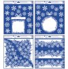 Okenní fólie s glitry,vánoční motivy z vloček 30 x 33,5 cm