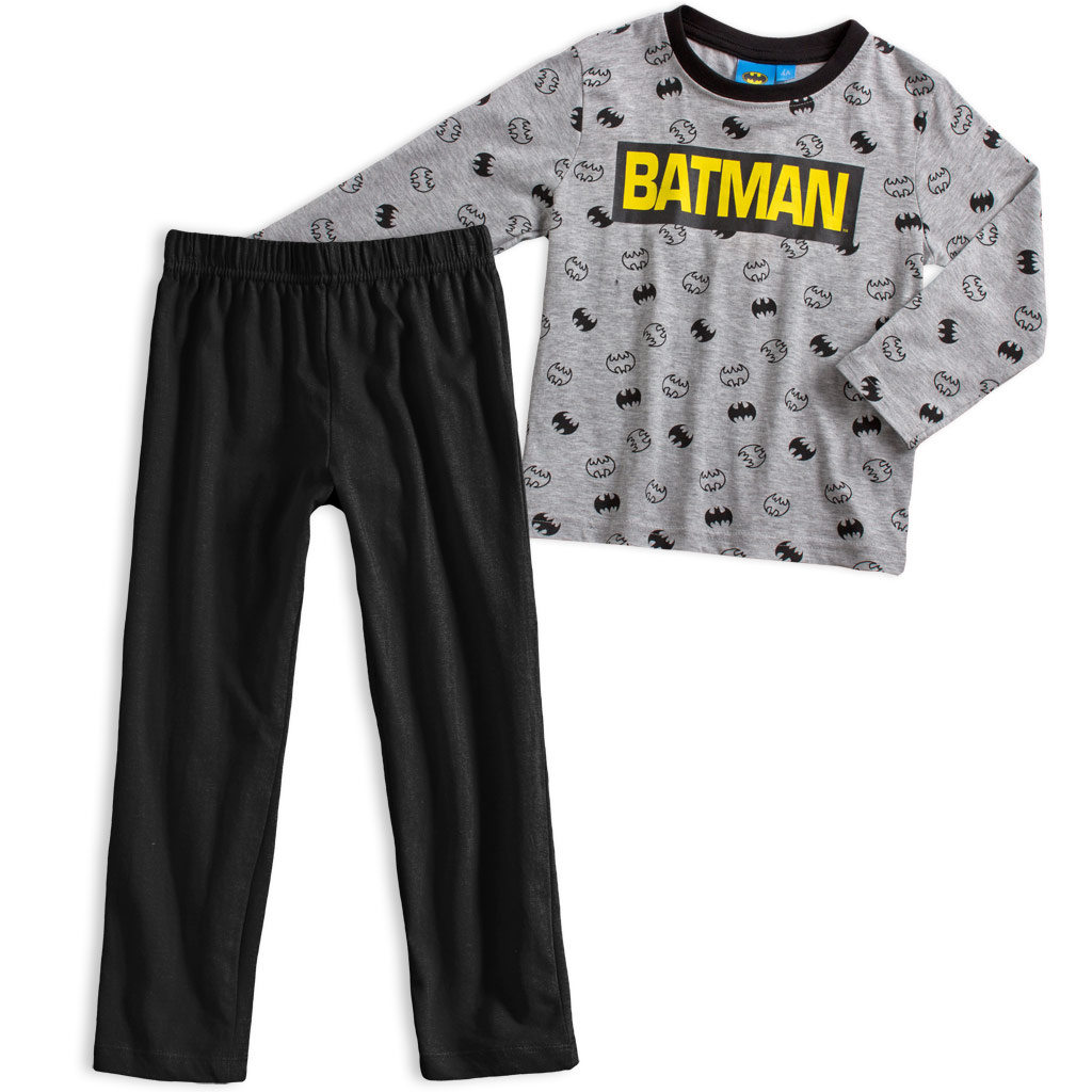 Chlapecké pyžamo BATMAN NÁPIS světle šedé | BENITO.CZ