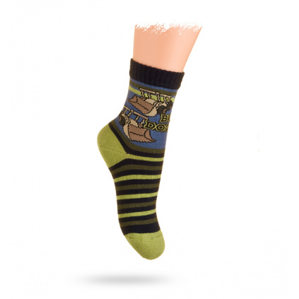 Dětské ponožky s obrázkem NAKLADAČE zelené