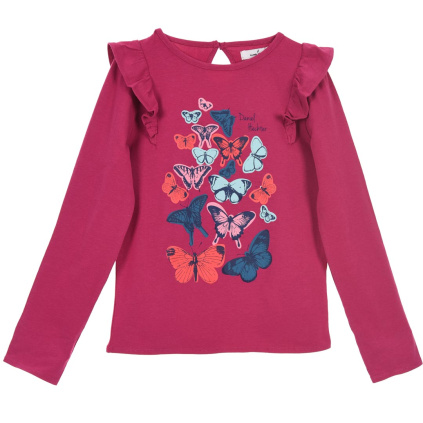 DHRH1014 PI divci tricko danile hechter motyli cervene