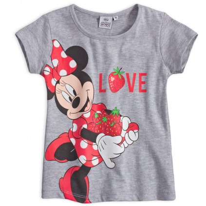 Dívčí tričko Disney Minnie Jahoda šedé