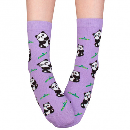 detske ponozky wola pandy fialove
