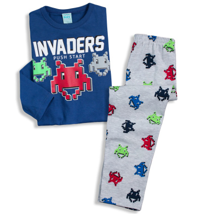 ky chlapecke pyzamo martani invaders sviti ve tme modre