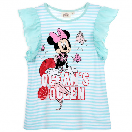 EV1051 tur divci tricko z bio bavlny disney minnie tyrkysove