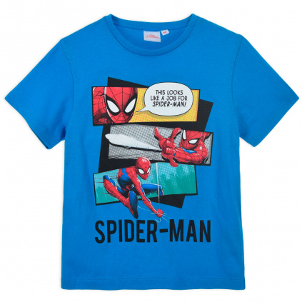 WE1259 BL chlapecke tricko spiderman comics modre