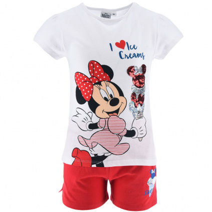 EV1243 RE5 DIVCI LETNI SOUPRAVA MINNIE CERVENA