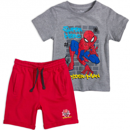 ema chlapecky letni set spiderman sedy