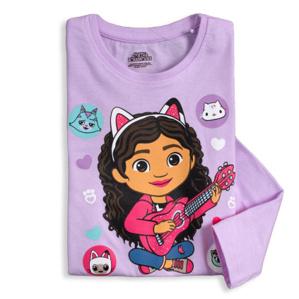 EMA divci tricko gabbys dollhouse fialove