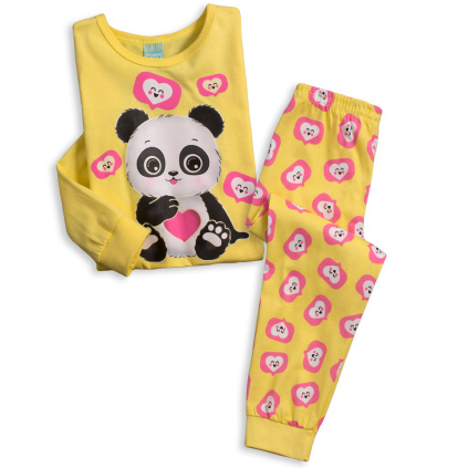 ky divci pyzamo svitici panda zlute