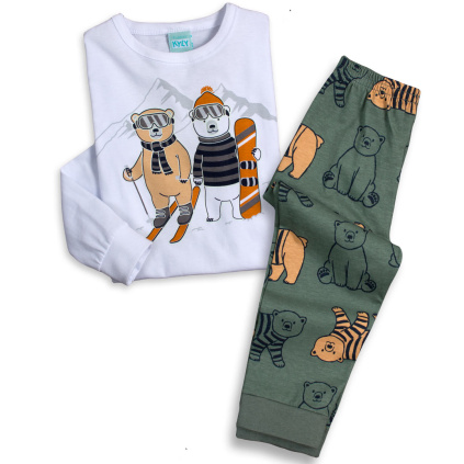 chlapecke pyzamo svitici ve tme medvedi snowboard bile