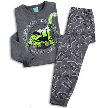 chlapecke pyzamo svitici ve tme dinosauri sede