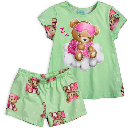 ky divci letni pyzamo medvidek spici zelene