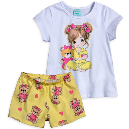 KY DIVCI PYZAMO SVITICI VE TME HOLCICKA S MEDVIDKEM BILO ZLUTE