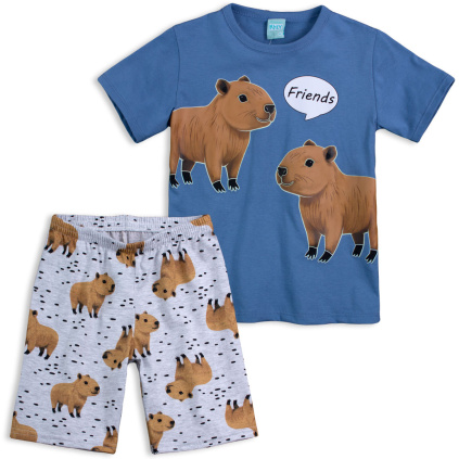 KY CHLAPECKE PYZAMO KAPYBARY FRIENDS MODRO SEDE