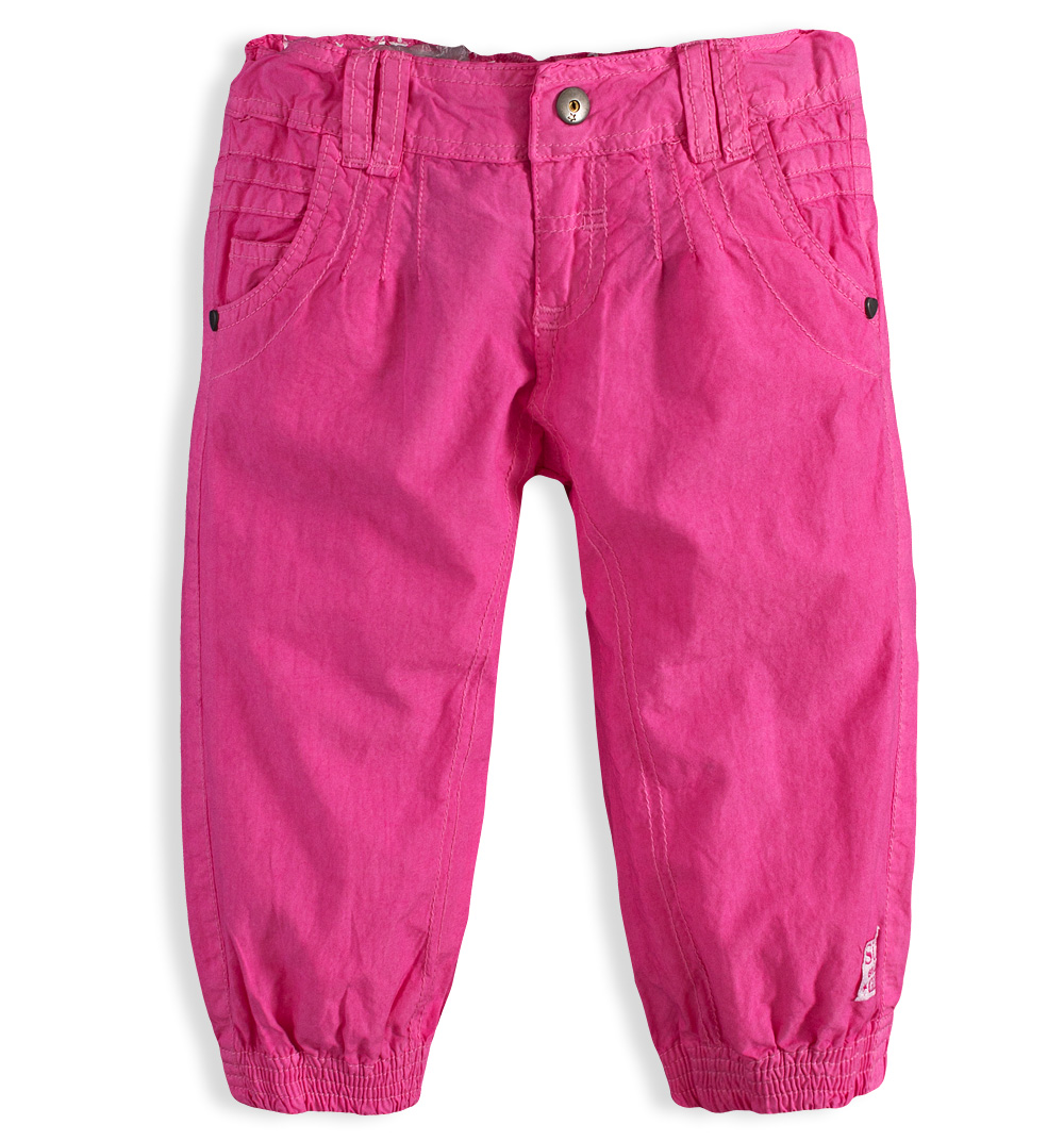 Dívčí plátěné capri kalhoty PEBBLESTONE ORIGINAL GIRLS růžové Velikost: 110
