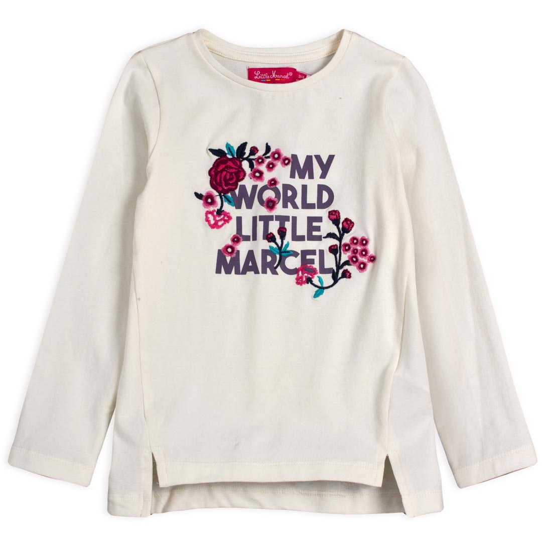 Dívčí tričko LITTLE MARCEL MY WORLD bílé