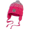 Kojenecká zimní čepice s bambulí DASTEL MEDVÍDEK růžová