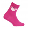 Dívčí vzorované ponožky WOLA SRDCE tmavě růžové
