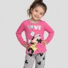 DIVCI PYZAMO DLOUHE RUKAVY MINNIE BALONKY RUZOVO SEDE