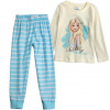 EMA 04B001 divci pyzamo frozen elsa prouzky tyrkysove