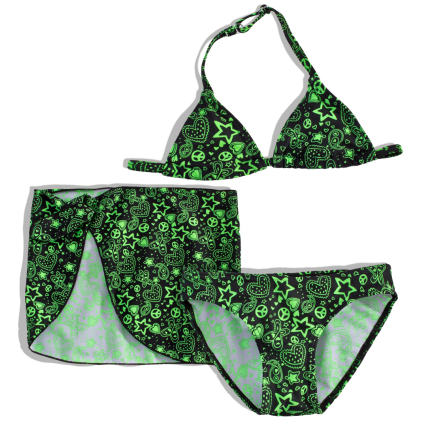 Dievčenské plavky + pareo DIRKJE hviezdičky