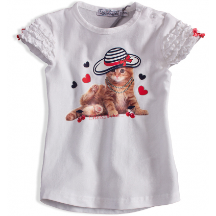 Detské tričko DIRKJE MAČIČKA biele
